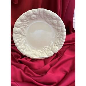 Claire Burke pottery raised fruit design plate bowl serving dish